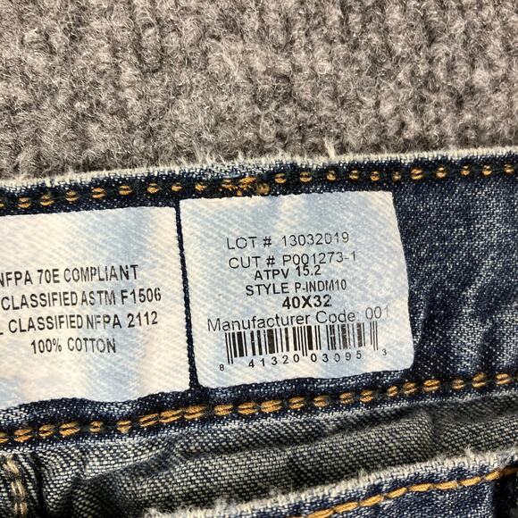 LAPCO FR Workwear Jeans Mens Size 40x32 Blue Straight NFPA 70E Flame Resistant - Picture 6 of 11